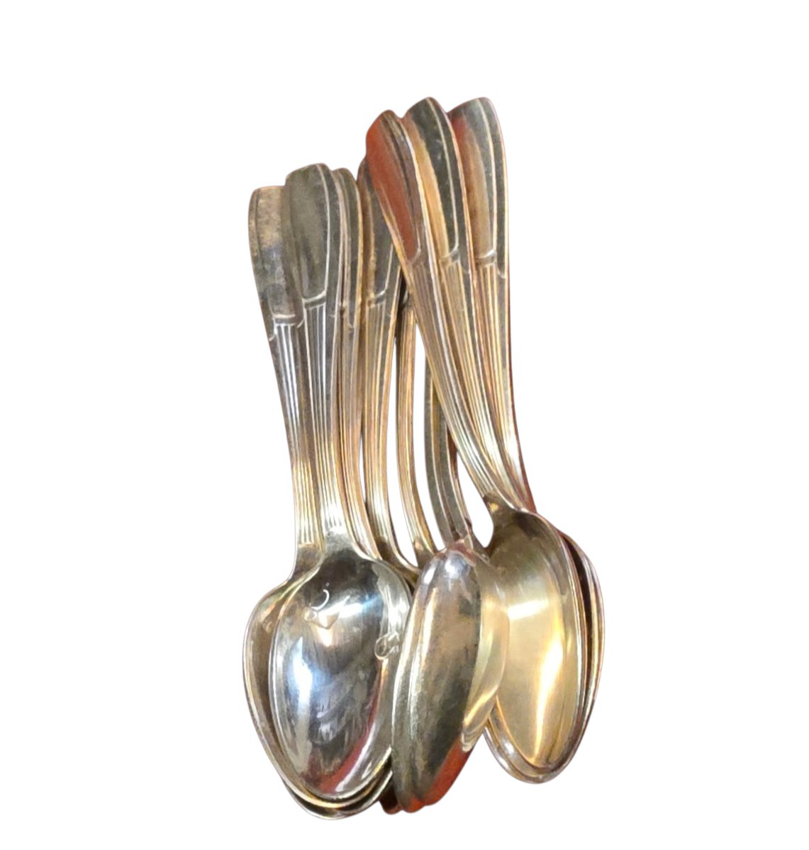 Large Art Deco 120-piece Silver-plated Cutlery Set, 5.5 Kg—a Truly Beautiful Set-photo-4