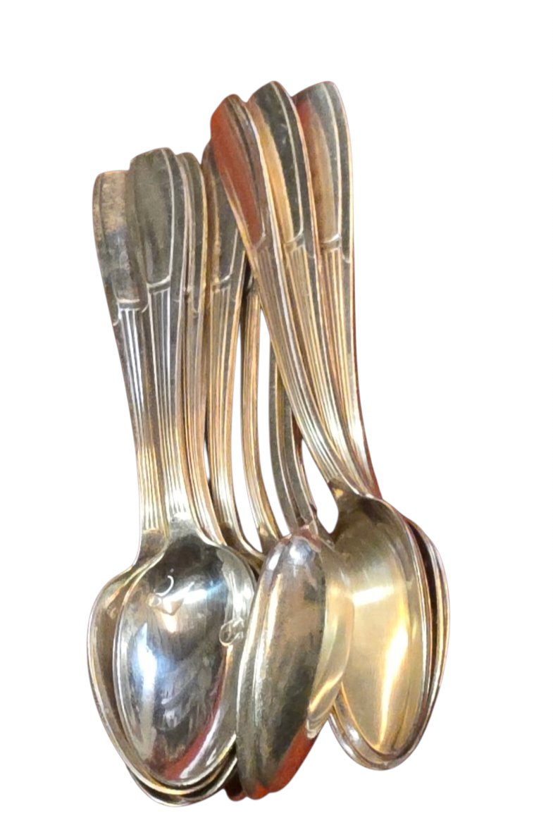  Large Art Deco 120-piece Silver-plated Cutlery Set, 5.5 Kg—a Truly Beautiful Set-photo-2
