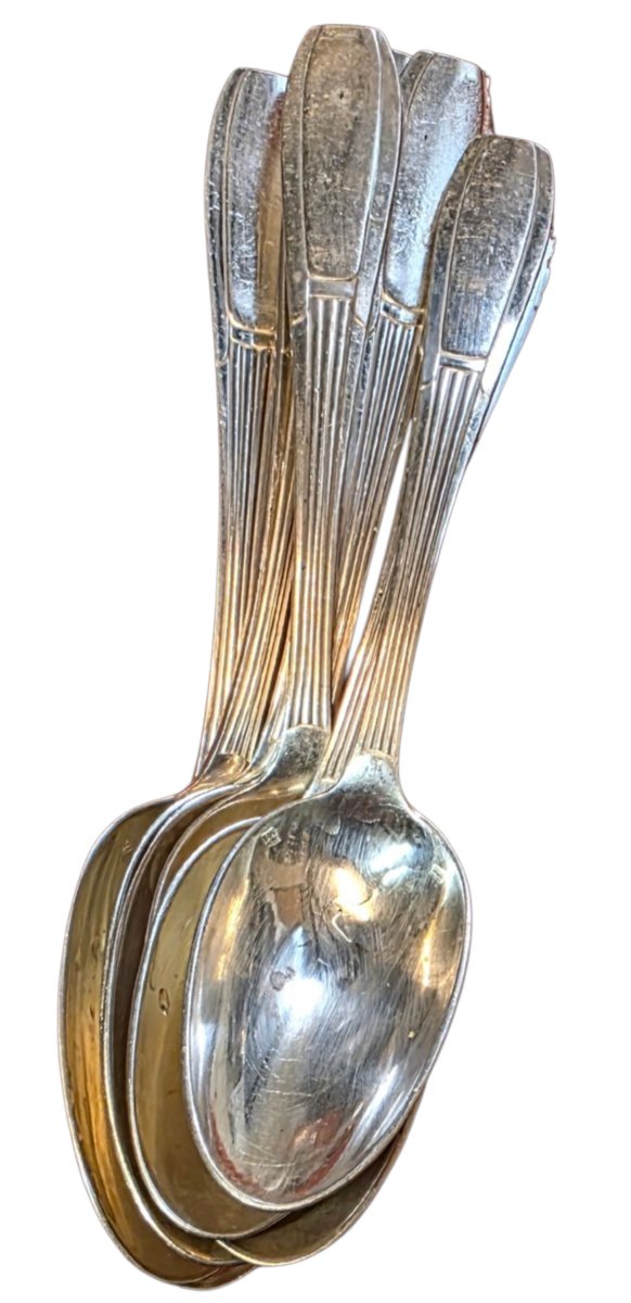  Large Art Deco 120-piece Silver-plated Cutlery Set, 5.5 Kg—a Truly Beautiful Set-photo-8