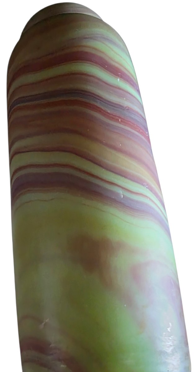    Antique Opaline Marbled Glass Vase, Verrerie De Sèvres, Circa 1900. A Superb Vase-photo-3