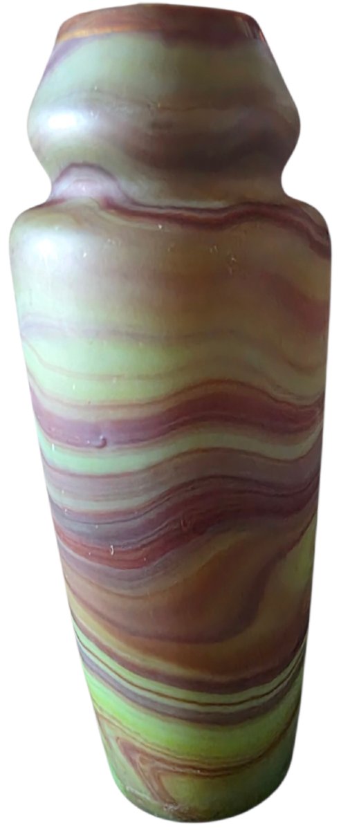    Antique Opaline Marbled Glass Vase, Verrerie De Sèvres, Circa 1900. A Superb Vase