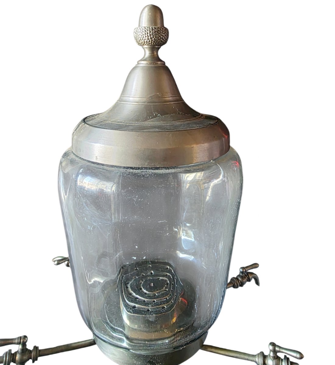  Ricard Pernod Absinthe Bistro Fountain, Metal And Crystal, "french Man," With 4 Functional Taps-photo-2