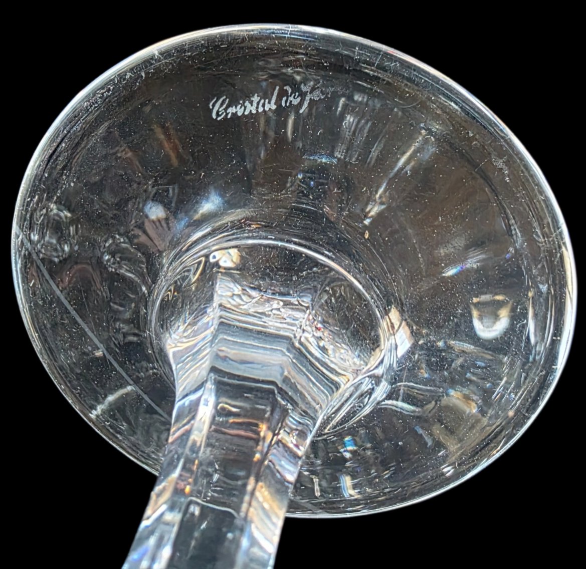  Rare et Magnifique Service de 12 Grands Verres à Vin Rouge en Cristal de Paris 15,5 cm -photo-4