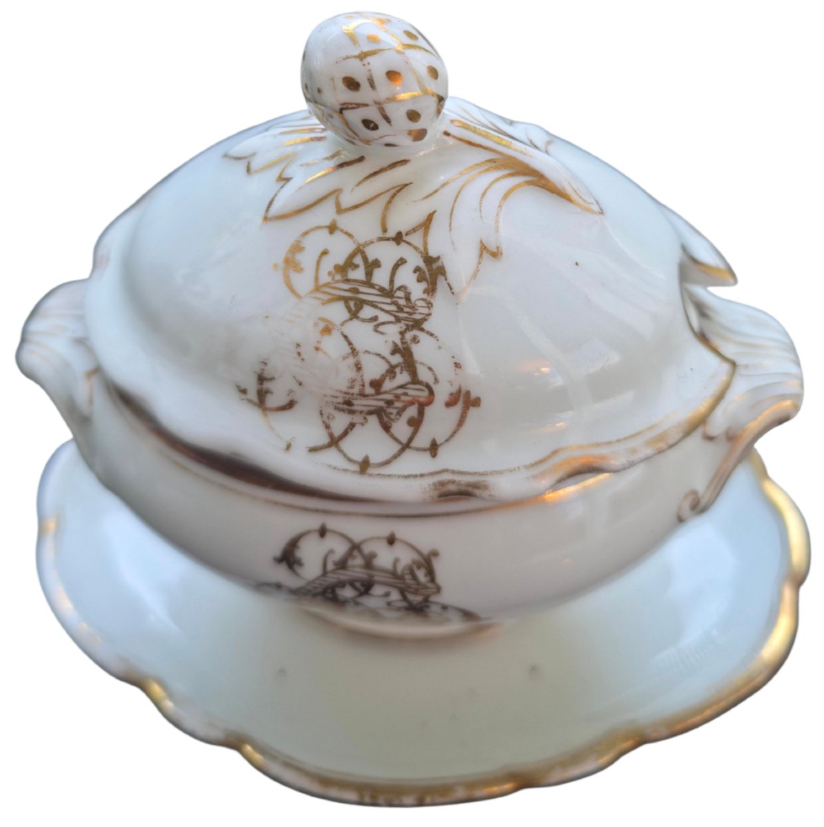 Rare Pair Of Paris Porcelain Mustard Pots In The Napoleon III Second Empire Style -photo-2