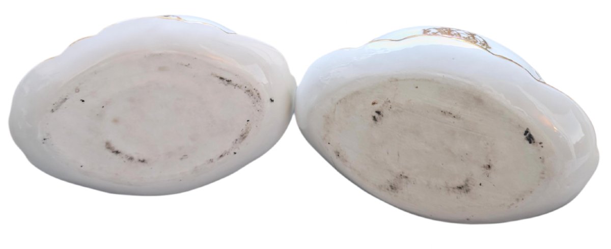 Rare Pair Of Paris Porcelain Mustard Pots In The Napoleon III Second Empire Style -photo-4