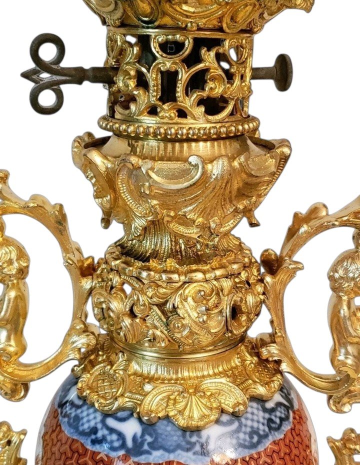  19th-century Carcel Lamp; 18th-century Qing Dynasty Chinese Porcelain Vase—exquisite -photo-3