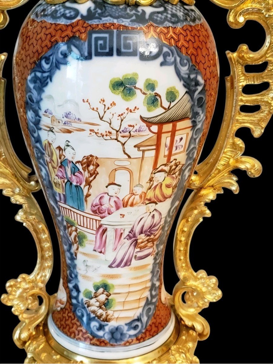  19th-century Carcel Lamp; 18th-century Qing Dynasty Chinese Porcelain Vase—exquisite -photo-3