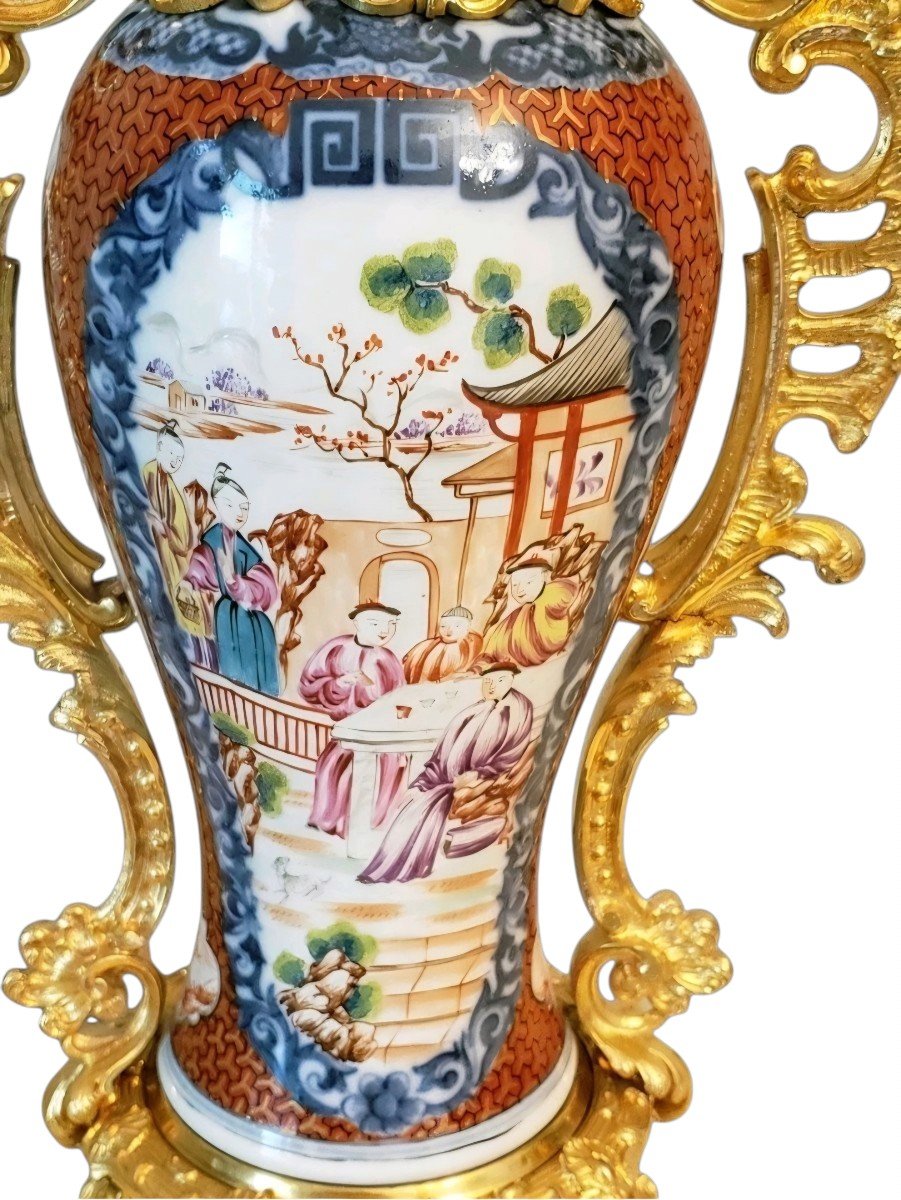  19th-century Carcel Lamp; 18th-century Qing Dynasty Chinese Porcelain Vase—exquisite -photo-4