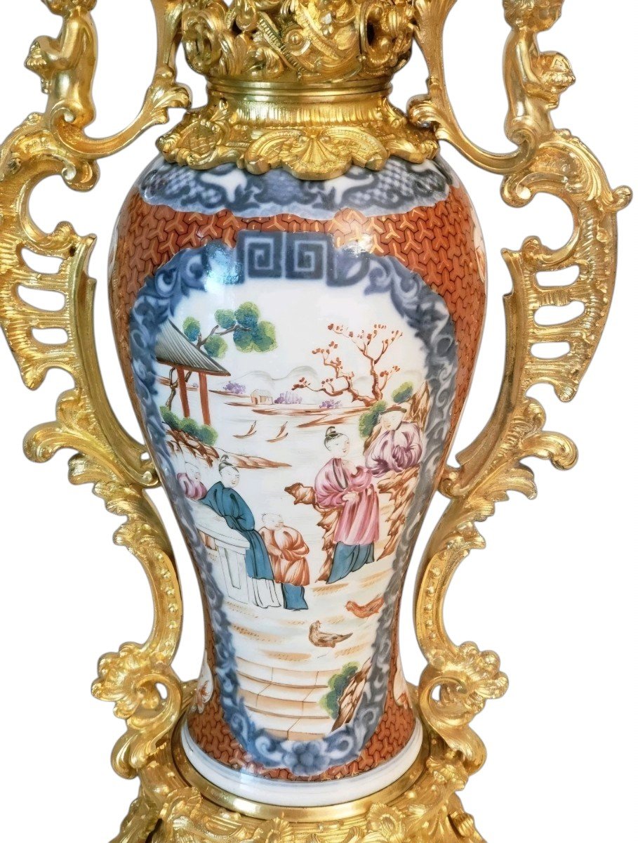  19th-century Carcel Lamp; 18th-century Qing Dynasty Chinese Porcelain Vase—exquisite -photo-5