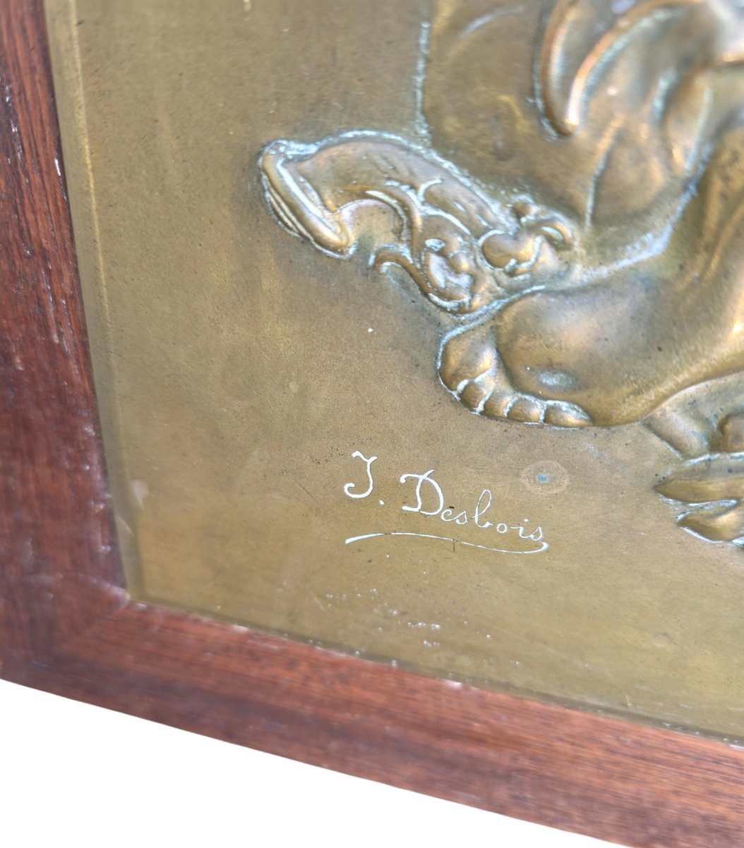 Jules DESBOIS  medaille Escrime Bronze muséal Les Armes de France Fonderie A.A. hébrard 1904 -photo-2