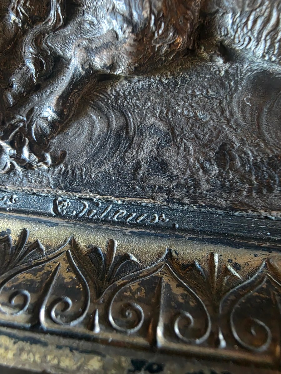 19th-century Bronze Jewelry Box Set: "tauromachy" By Léopold Oudry  -photo-1