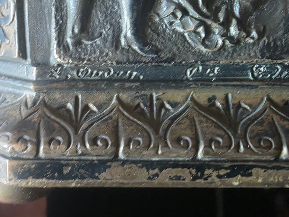 19th-century Bronze Jewelry Box Set: "tauromachy" By Léopold Oudry  -photo-5