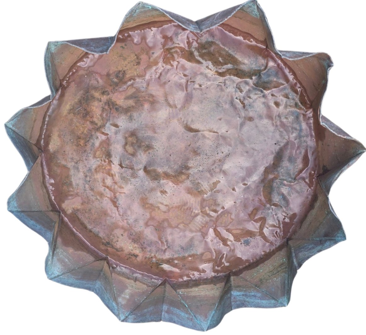  Indoor Fountain & Hammered Copper, "vines & Vine Leaves," Dinanderie, Early 20th Century. Stunning And Imposing-photo-2