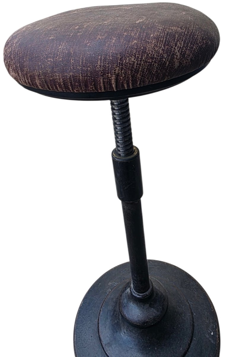  Industrial Cast-iron Sit-stand Workbench Stool, 1900s–1920s. A Magnificent Stool-photo-4