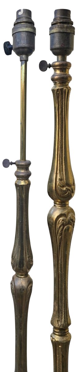  Maison Ramsay blampadaire liseuse télescopique en bronze massif doré 15-20 kg Attribué  -photo-2