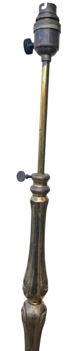  Maison Ramsay blampadaire liseuse télescopique en bronze massif doré 15-20 kg Attribué  -photo-1