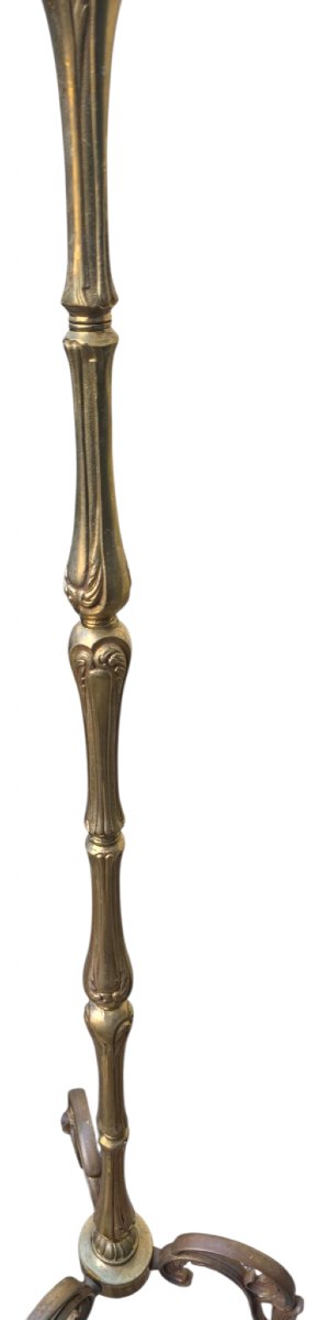  Maison Ramsay blampadaire liseuse télescopique en bronze massif doré 15-20 kg Attribué  -photo-2