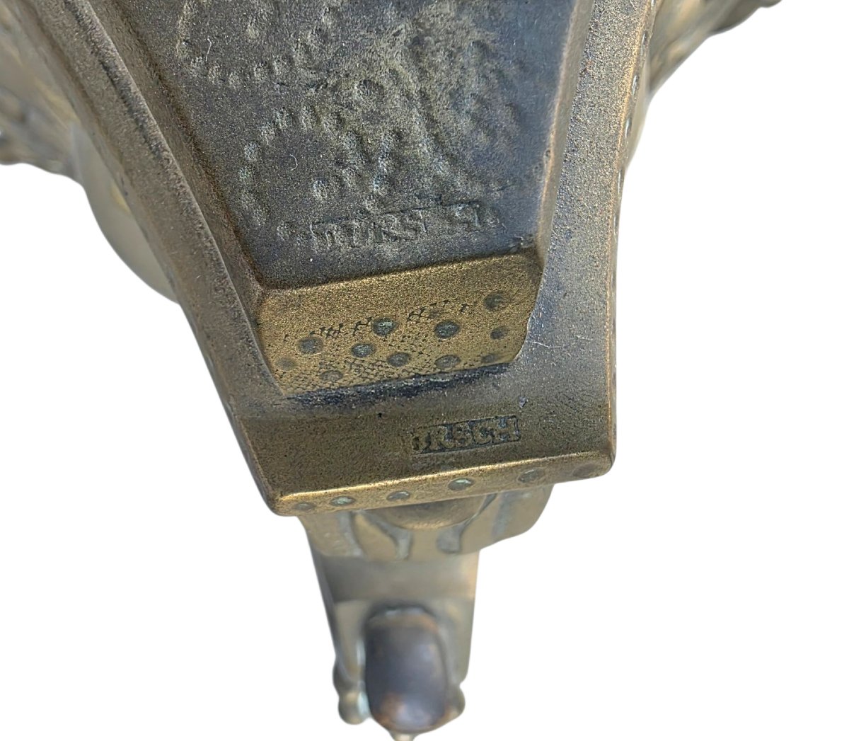  Pair Of Large Church Candlesticks In The 17th-century Church Style, Made Of Solid Bronze. Stamped “dursch” -photo-1