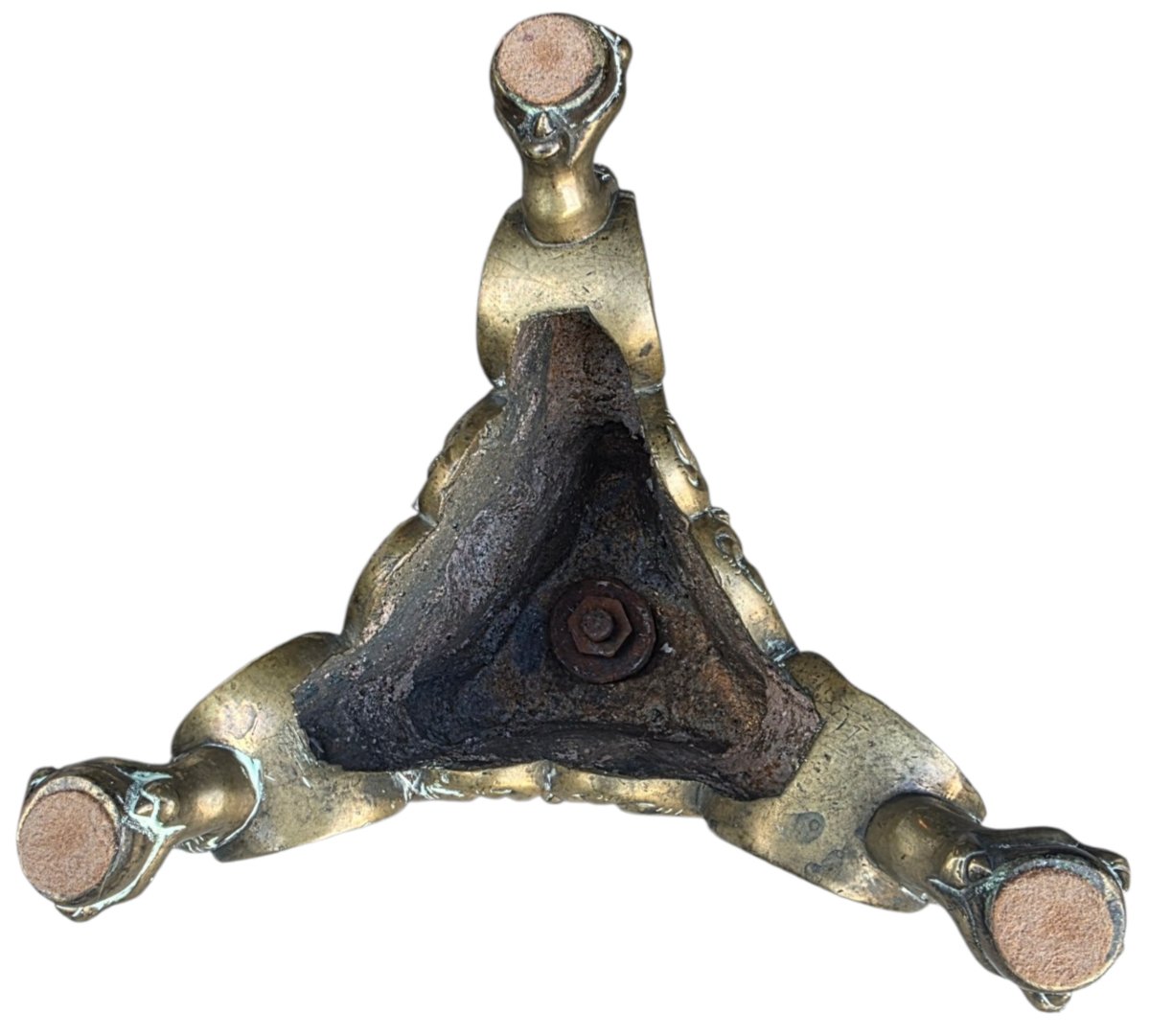  Pair Of Large Church Candlesticks In The 17th-century Church Style, Made Of Solid Bronze. Stamped “dursch” -photo-4