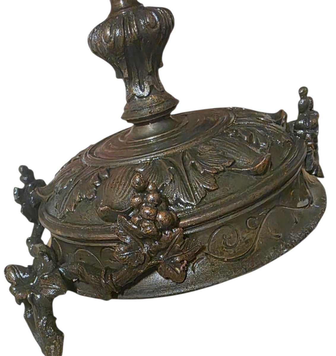 Paire de cassolettes anciennes en bronze et marbre Napoléon III charmante paire de cassolettes-photo-4