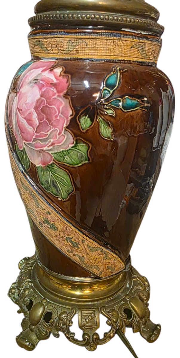 A Superb Pair Of Late 19th-century Art Nouveau Lamps In Very Good Condition; Height: 64 Cm -photo-2