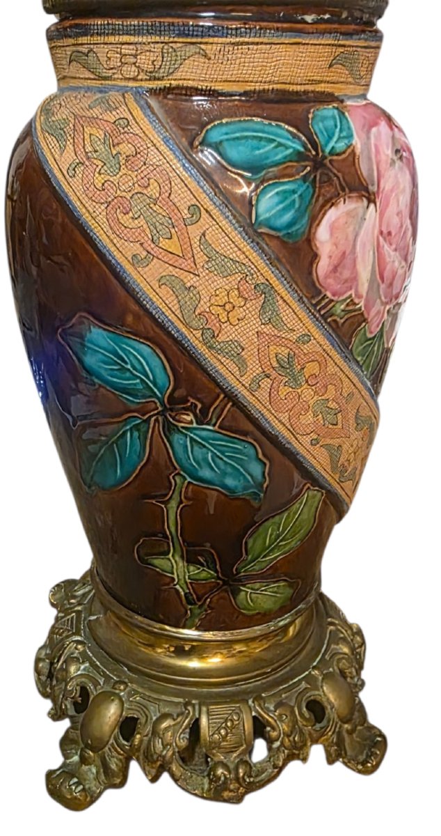 A Superb Pair Of Late 19th-century Art Nouveau Lamps In Very Good Condition; Height: 64 Cm -photo-4