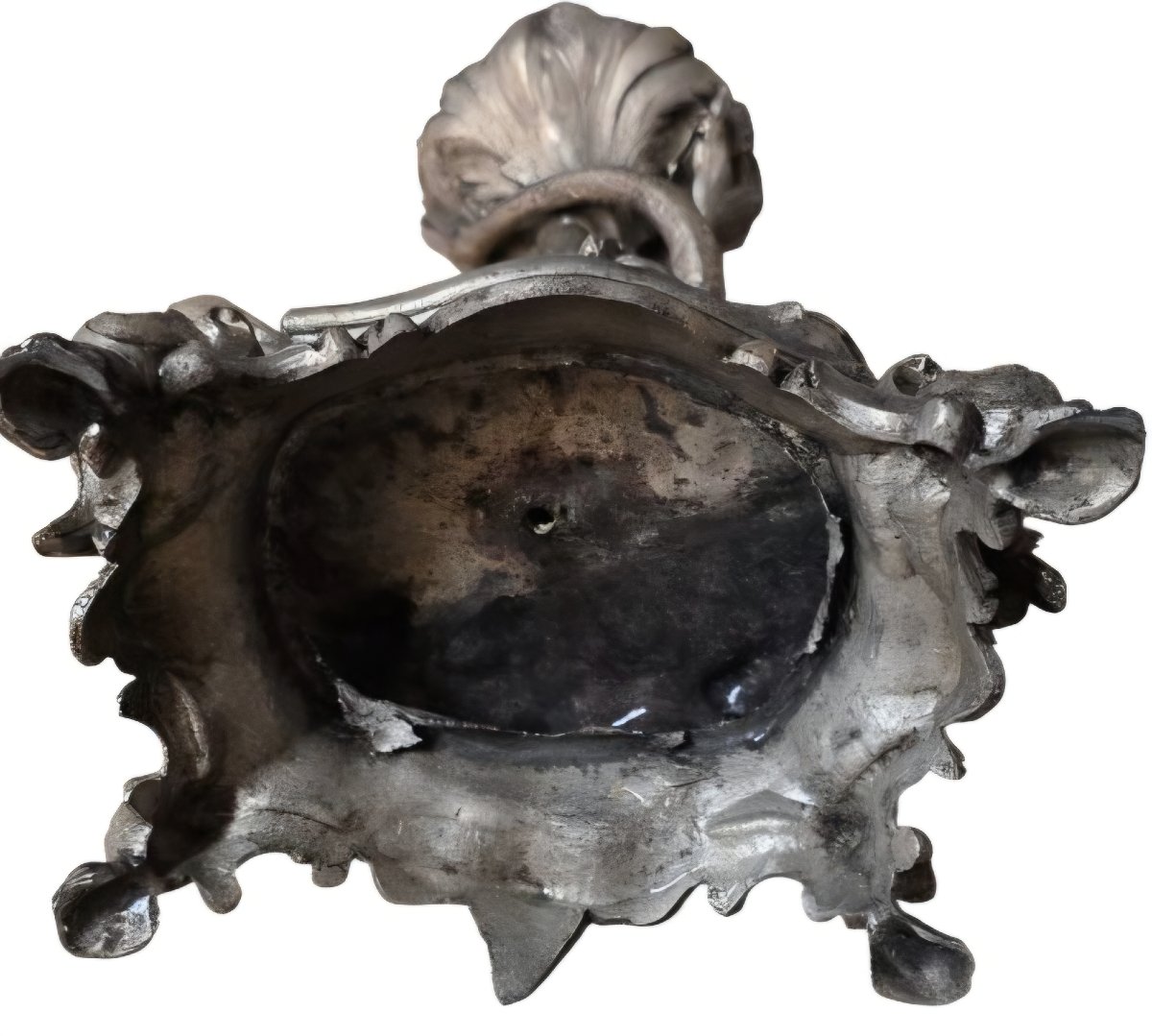  Surtout de table en cristal de Baccarat bronze argenté aux dauphins XIXe Superbe état -photo-4