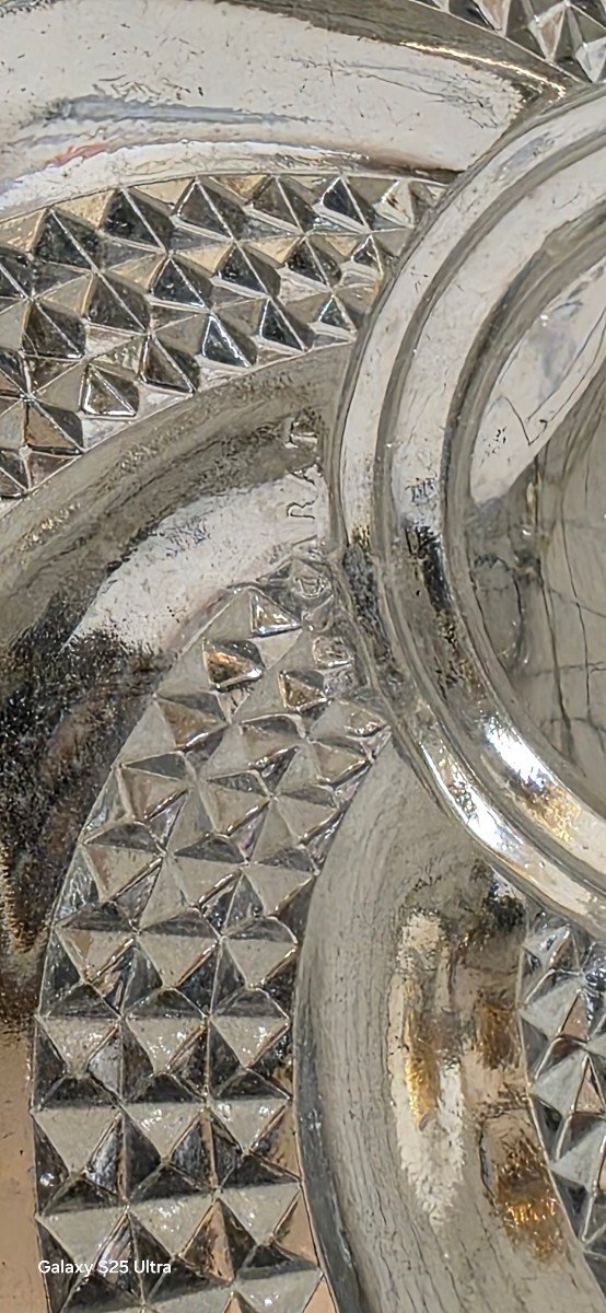  Surtout de table en cristal de Baccarat bronze argenté aux dauphins XIXe Superbe état -photo-6
