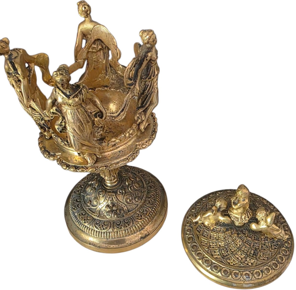  Monture de brûle-parfum en bronze doré d'époque Empire Estampillée Susse Frères Exceptionnelle-photo-4