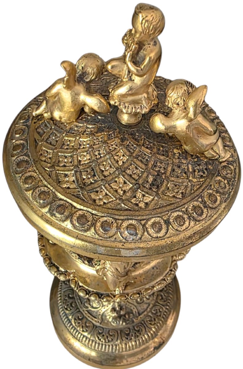  Monture de brûle-parfum en bronze doré d'époque Empire Estampillée Susse Frères Exceptionnelle-photo-2