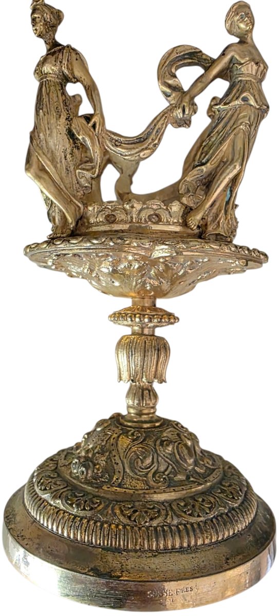  Monture de brûle-parfum en bronze doré d'époque Empire Estampillée Susse Frères Exceptionnelle-photo-5