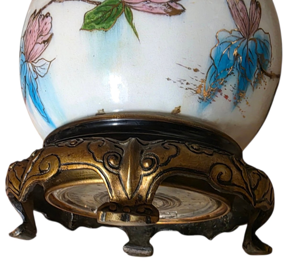   Théodore Deck Exceptional Pair Of 19th-century Japanese-style Oil Lamps Attributed -photo-8