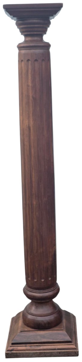  Grande colonne sellette piédestal en bois massif H 162 cm Fin XIXᵉ  Superbe colonne 