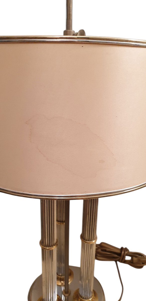  Maisons Jansen Or Charles: A Pair Of Large Neoclassical-style Table Lamps In Brass & Chrome -photo-2