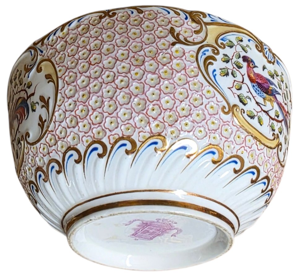 H&r Daniel Rinsing Bowl And Matching Plate, Circa 1830, With Mayflower Relief And A Fantastical Bird-photo-4