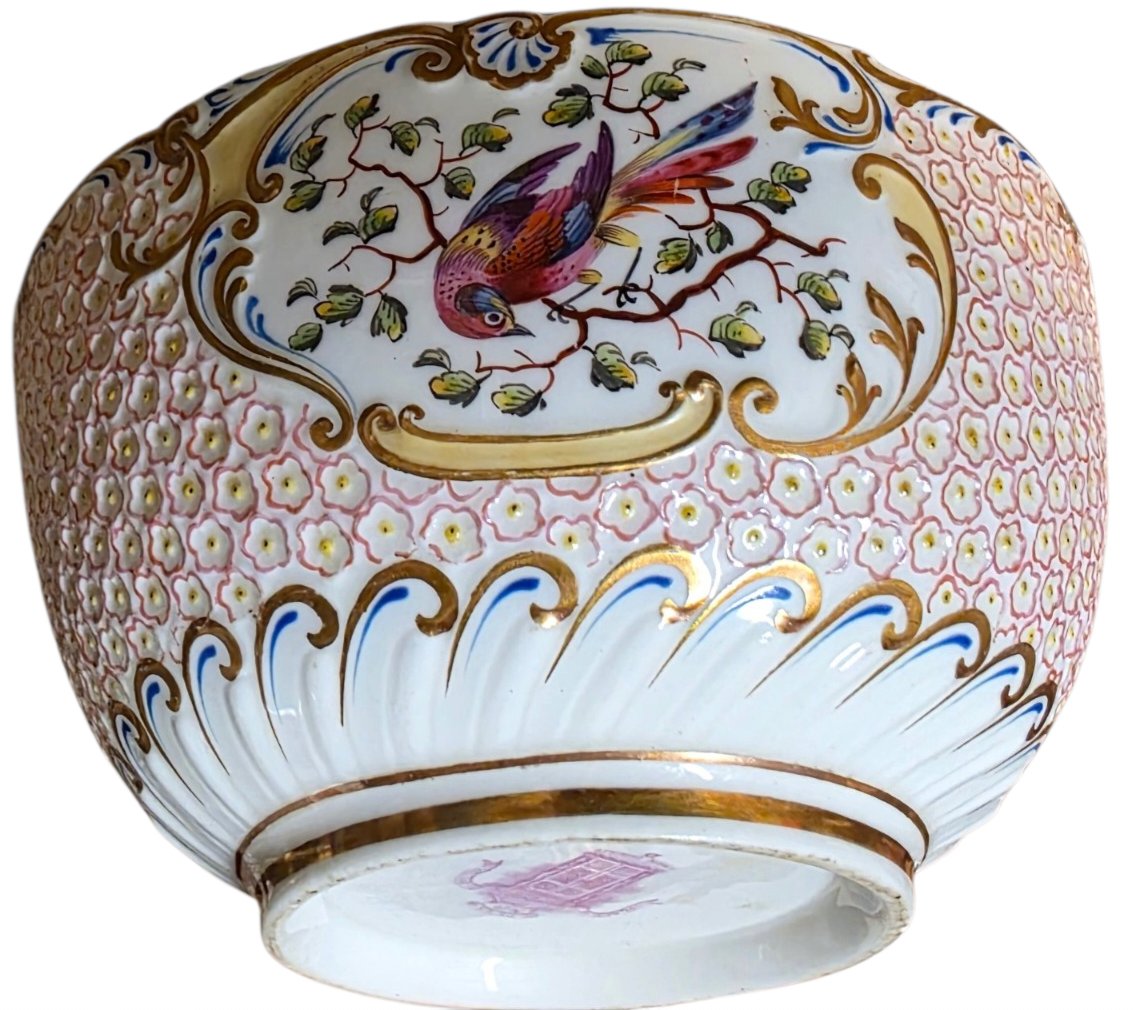 H&r Daniel Rinsing Bowl And Matching Plate, Circa 1830, With Mayflower Relief And A Fantastical Bird-photo-5
