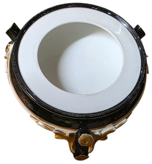  Élégant cache-pot sur son pied amovible d'origine en porcelaine de Paris d'époque Napoléon III-photo-4