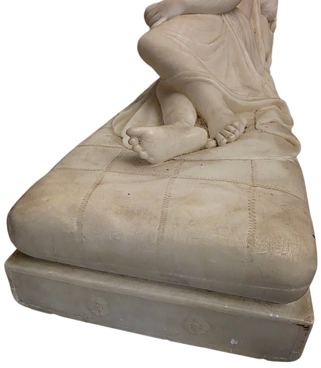  Sculpture marbre de Carrare Pauline Borghese en Vénus Victrix d'après Canova L 57cm poids 25 K-photo-3