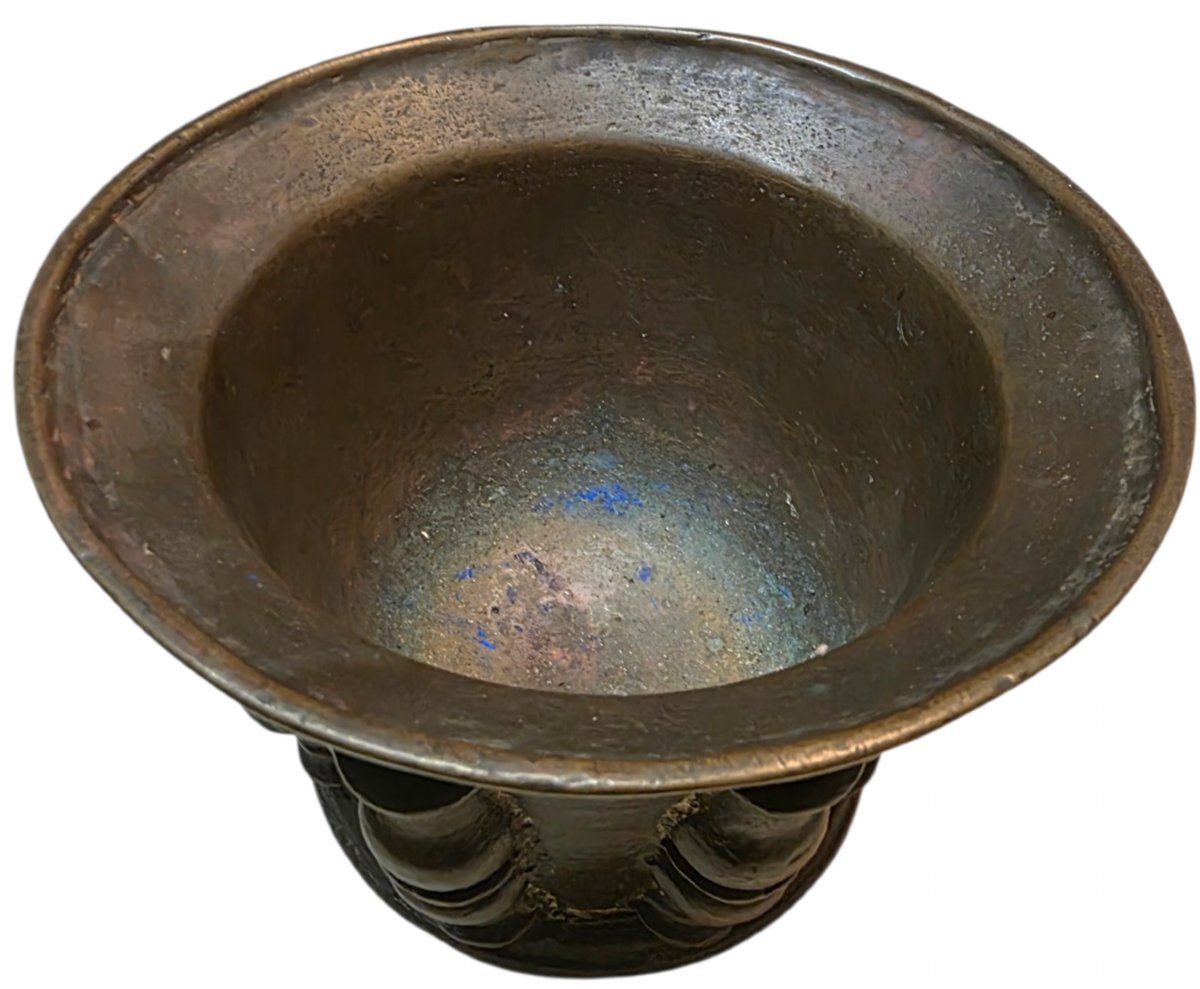   Rare Bronze Mortar With Balusters, 16th–17th Century, 4.5 Kg, Superb Apothecary's Mortar -photo-4