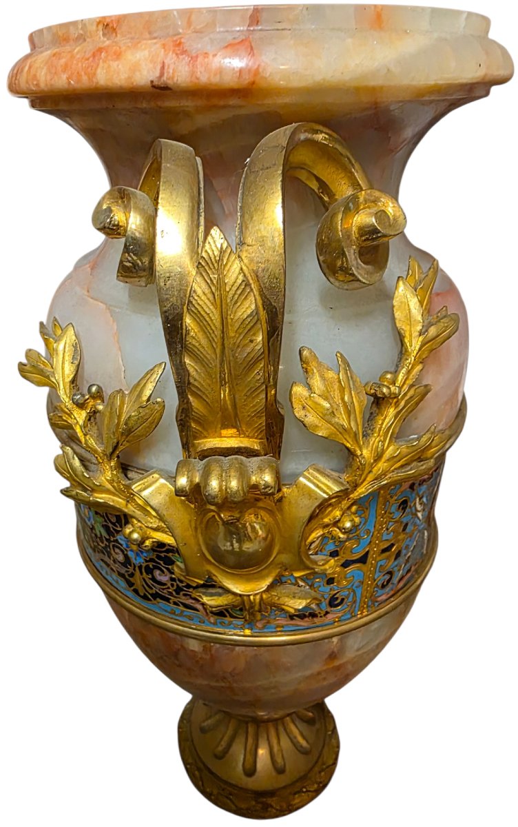  Important Baluster Vase In Gilded Bronze And Cloisonné Enamel By Eugène Cornu, 19th Century-photo-4