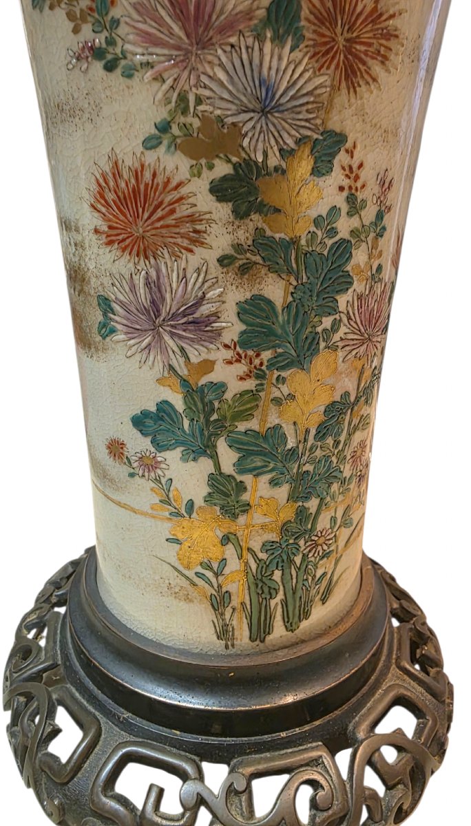Grande lampe à pétrole d'époque Napoléon III — Porcelaine Monture Bronze  Superbe et grande-photo-3