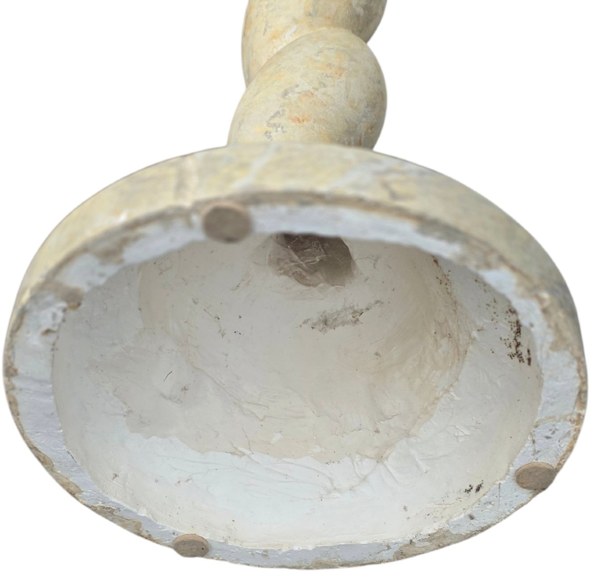 Tall Twisted Column Display Stand With Marbled Stucco Finish, H 112 Cm. Elegant Column Display Stand-photo-3