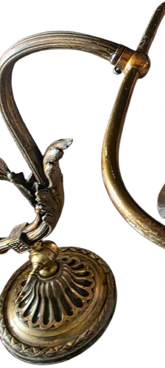  Solid Bronze Desk Or Piano Lamp, Early 20th-century Art Nouveau Style. A Stunning Lamp-photo-2