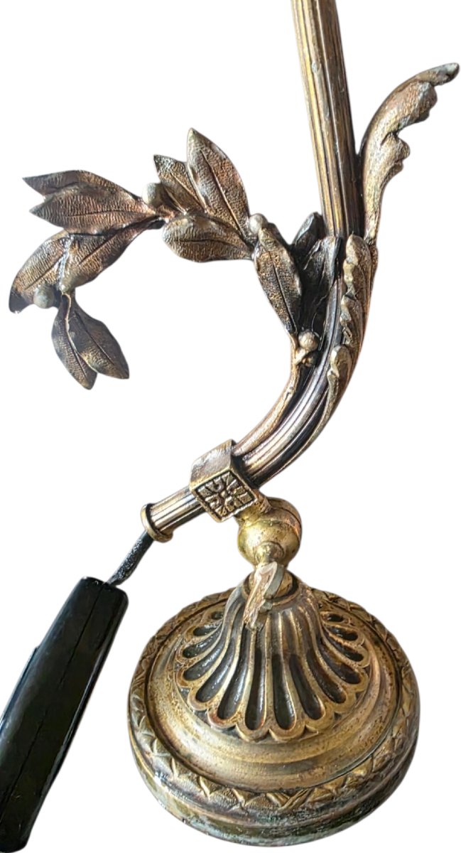  Solid Bronze Desk Or Piano Lamp, Early 20th-century Art Nouveau Style. A Stunning Lamp-photo-3