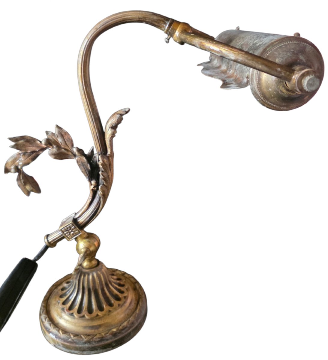  Solid Bronze Desk Or Piano Lamp, Early 20th-century Art Nouveau Style. A Stunning Lamp-photo-4