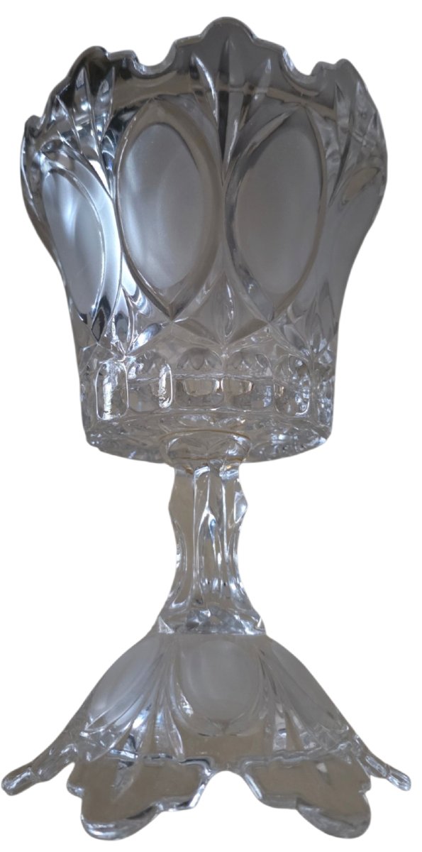 Large, 35-cm-tall Crystal Candy Dish On A Stand, Likely Baccarat. Magnificent-photo-4