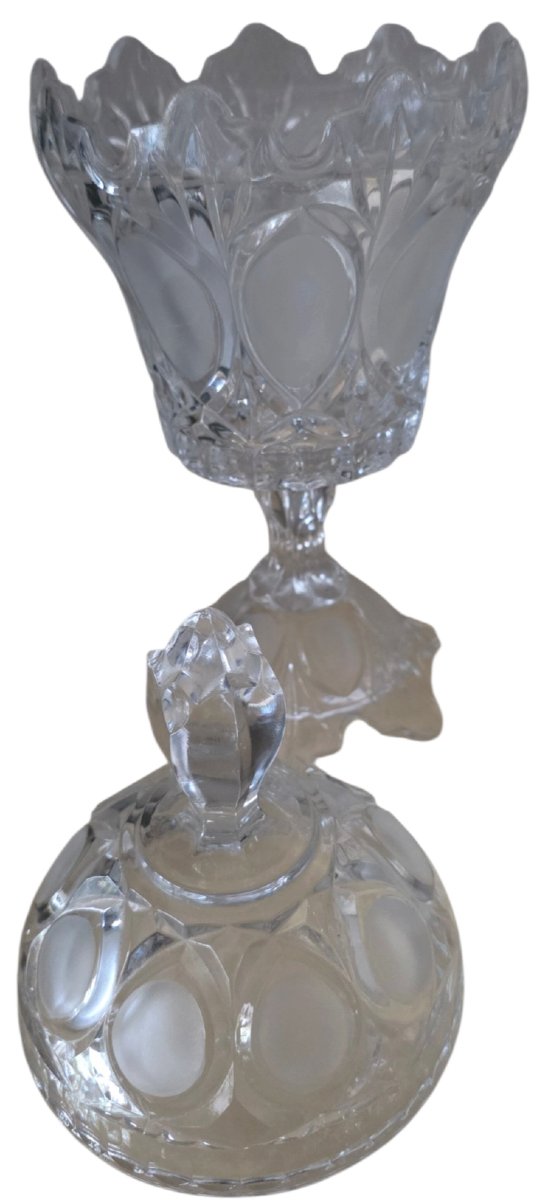 Large, 35-cm-tall Crystal Candy Dish On A Stand, Likely Baccarat. Magnificent-photo-1