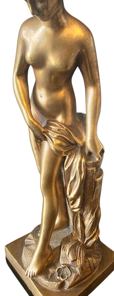  Statue en Bronze Doré La Baigneuse au Drapé falconet Clodion Bronze Doré Baigneuse -photo-2
