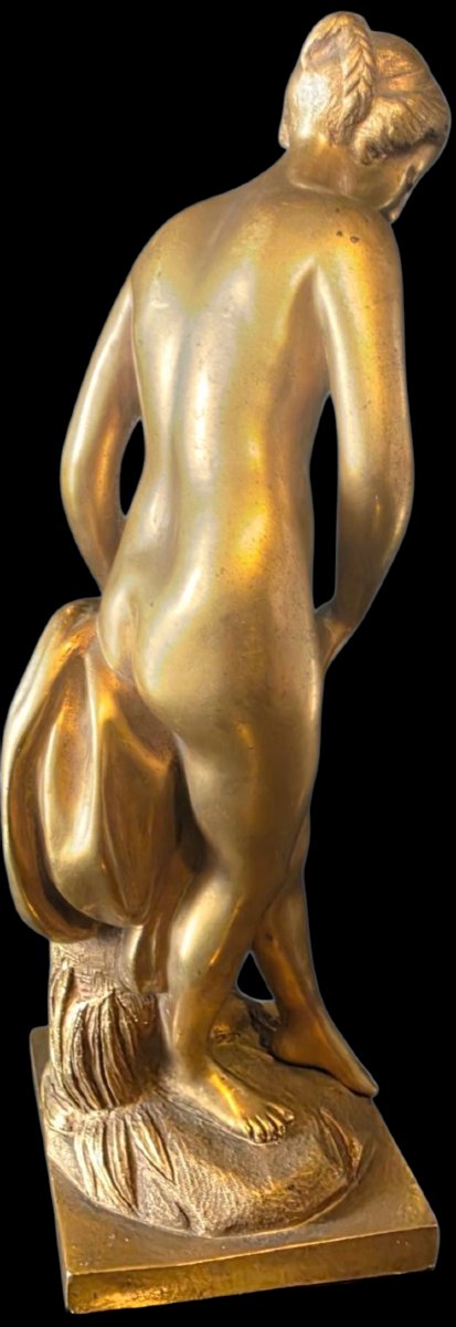  Statue en Bronze Doré La Baigneuse au Drapé falconet Clodion Bronze Doré Baigneuse -photo-4