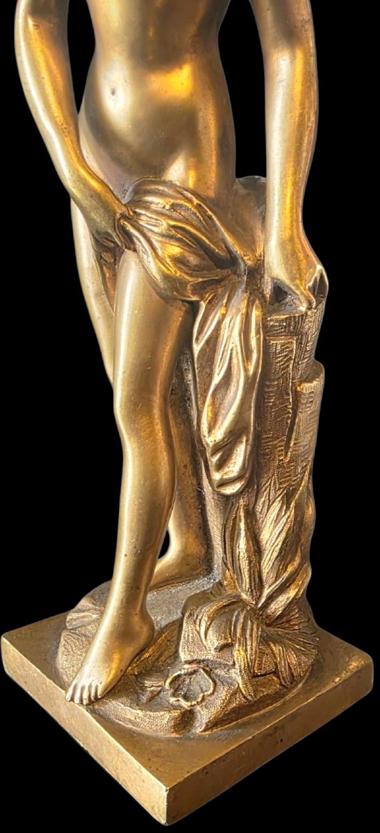  Statue en Bronze Doré La Baigneuse au Drapé falconet Clodion Bronze Doré Baigneuse -photo-2